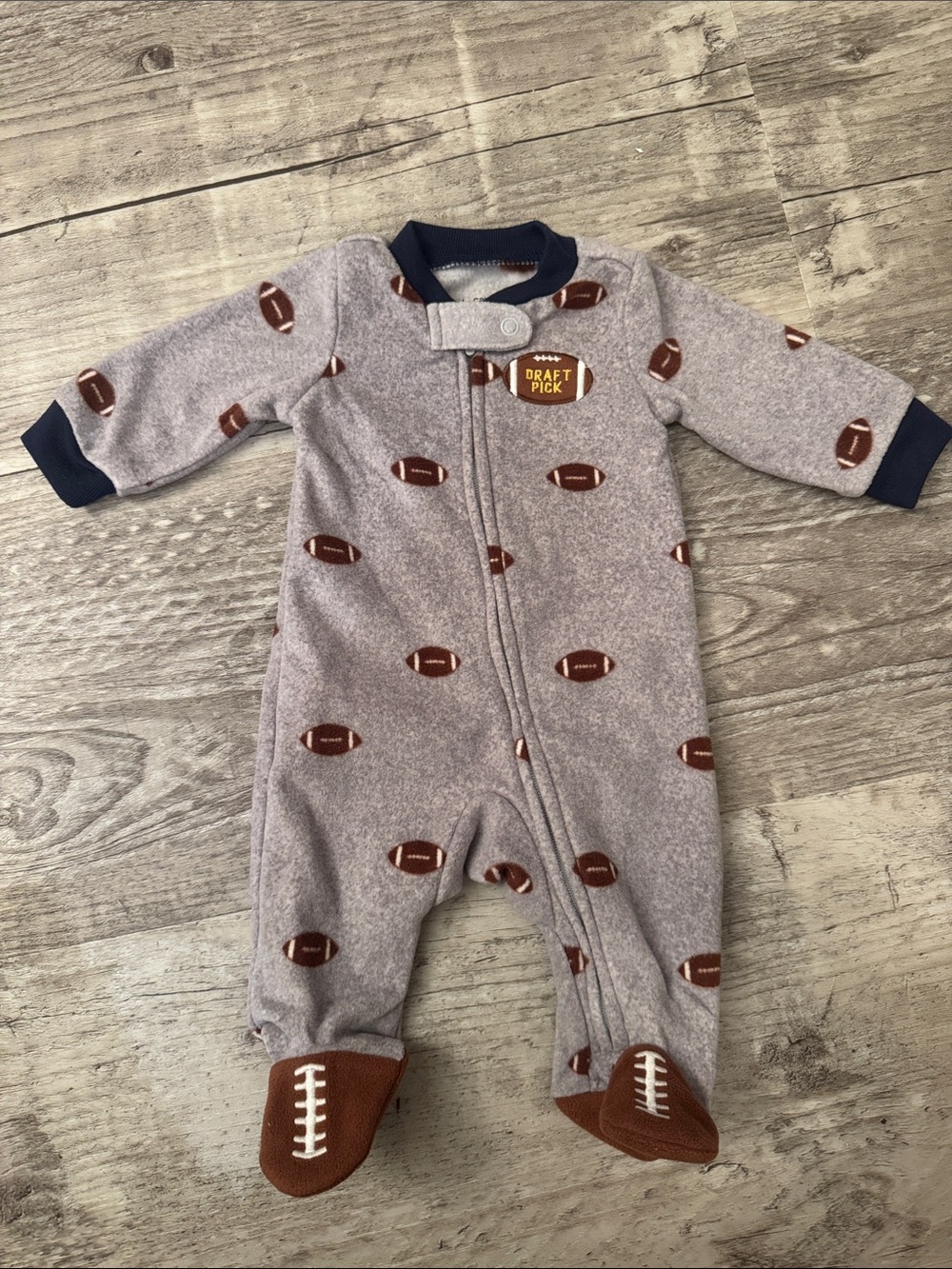 Newborn Fleece Football Onesie